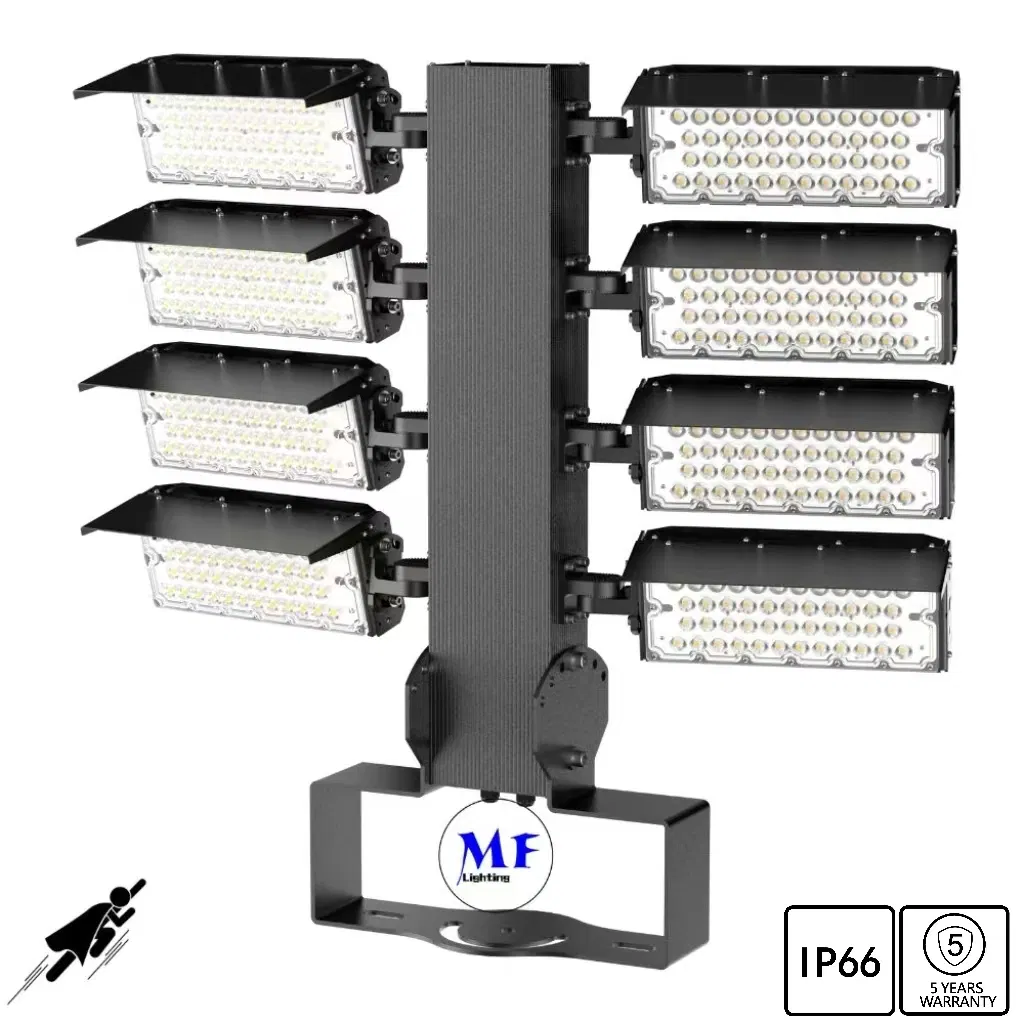 Preço de Fábrica 5 Anos de Garantia 1200W 6000K 155lm/W-165lm/W 10&deg; /20&deg; /40&deg; /60&deg; /90&deg; Iluminação LED para Estádio Esportivo para Campo de Esportes