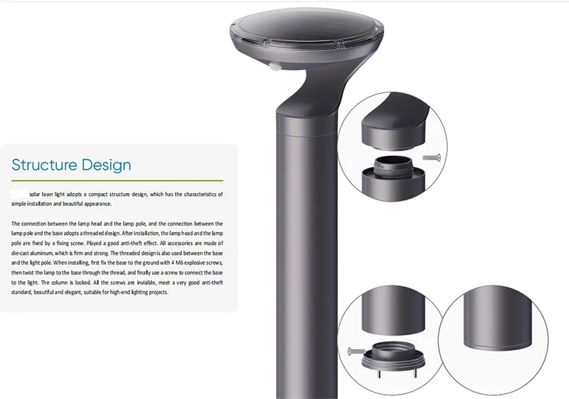 Iluminação de Jardim LED ao Ar Livre, Ideal para Paisagismo e Decoração de Jardim, Luminária de Poste