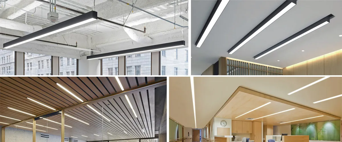 Acabamento em Madeira Arquitetônica Perfil de Alumínio Iluminação Linear LED Branco Ajustável RGBW Dali Casambi