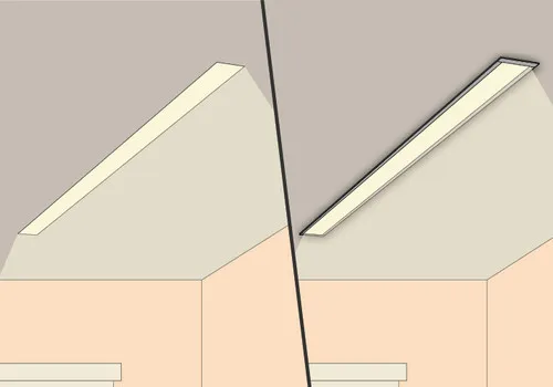 Acabamento em Madeira Arquitetônica Perfil de Alumínio Iluminação Linear LED Branco Ajustável RGBW Dali Casambi
