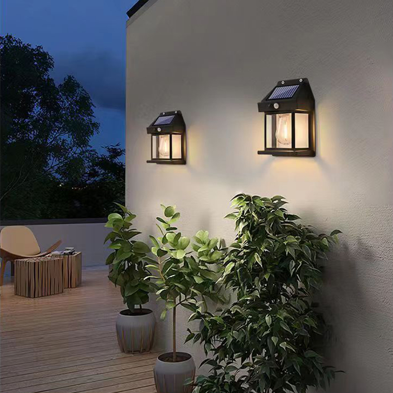 Sensor de movimento candeeiros solares candeeiros de parede iluminação exterior à prova de água para Decoração de jardim LED decoração de iluminação de rua IP65