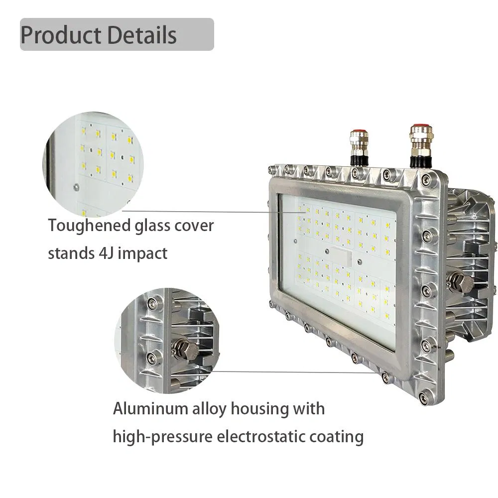 Detalhes da luminária LED à prova de explosão