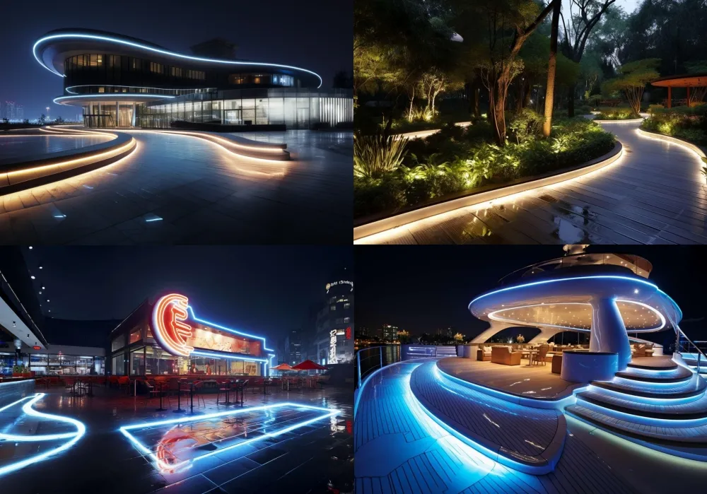 Iluminação LED de Silicone Ecológica 1225 DMX512 Faixa Neon para Iluminação Arquitetônica e de Fachadas