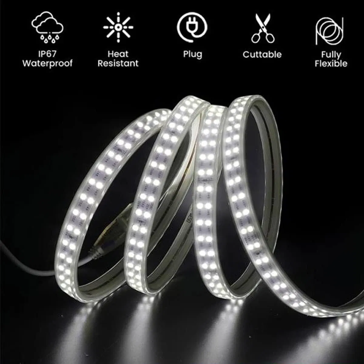 TUV 230VAC Fita LED de Alta Tensão para Canteiros de Obras, Túneis, Manutenção de Estradas, Iluminação de Árvores