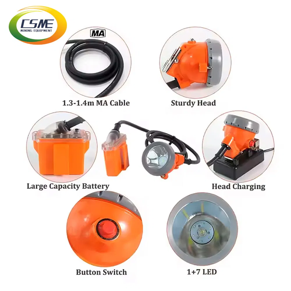 Kl4lm (A) Kl5lm (A) Kl6lm (A) Lanterna de Cabeça LED Tipo Split para Mineração com Luz de Segurança à Prova de Explosão em Íon de Lítio para Mina Subterrânea