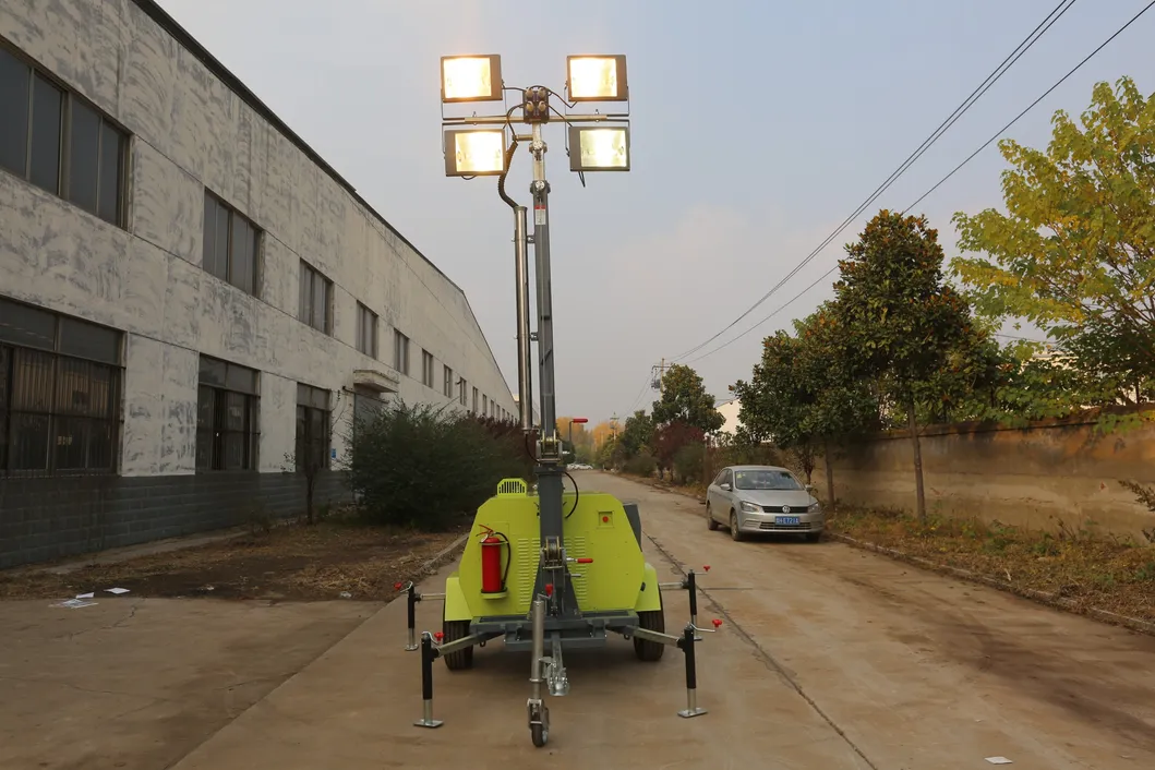 Torres de Iluminação para Construção com Motor Diesel e Luzes LED