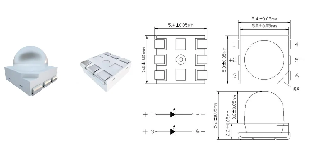 LED SMD tipo dome compatível com RoHS 3528 5050 para letreiros em canal ou iluminação arquitetônica