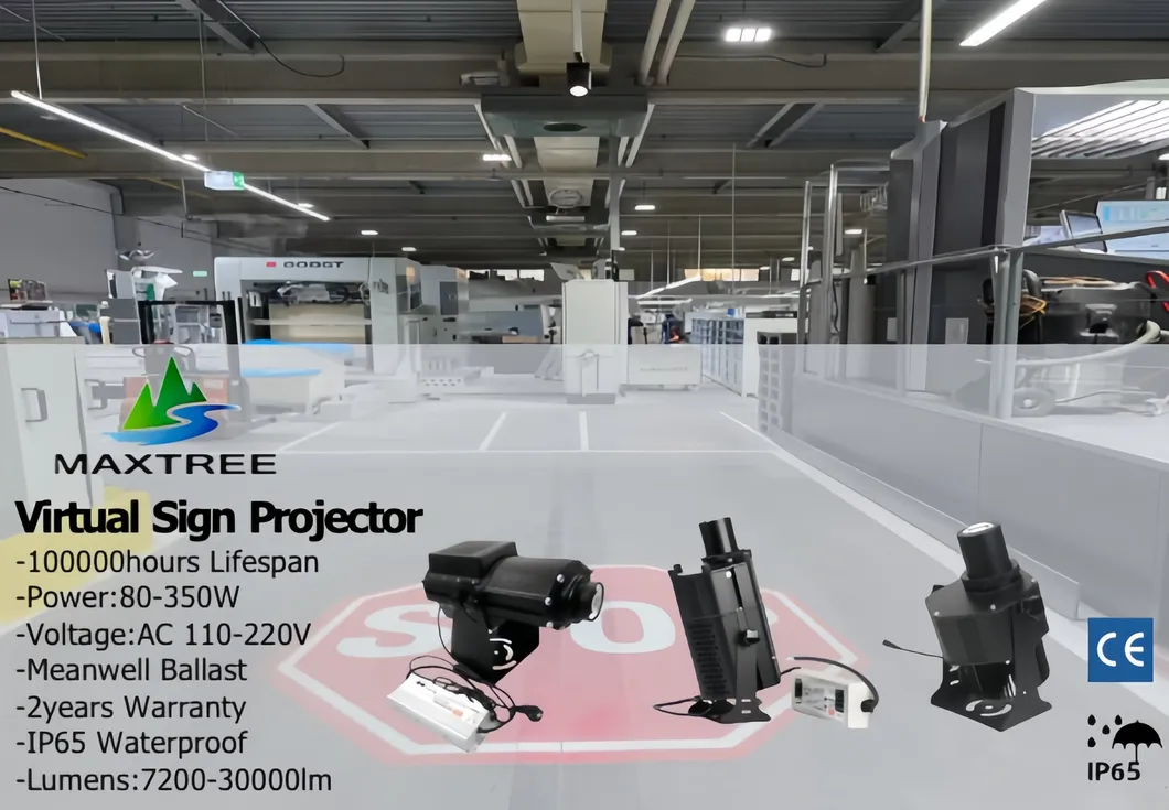 80W Projetor de Logo Personalizado com LED Rotativo Iluminações de Segurança para Empilhadeiras Industriais