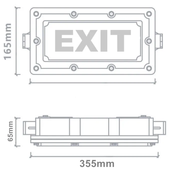 Iluminação LED de Sinalização de Saída de Emergência Personalizada à Prova de Explosão para Ambientes Industriais Externos e Internos ATEX Luz de Escape 3W