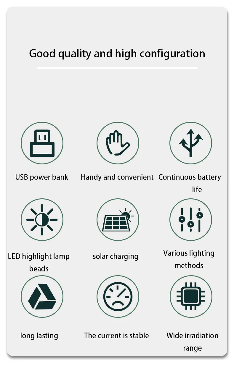 Luz forte solar portátil lâmpada de carregamento LED