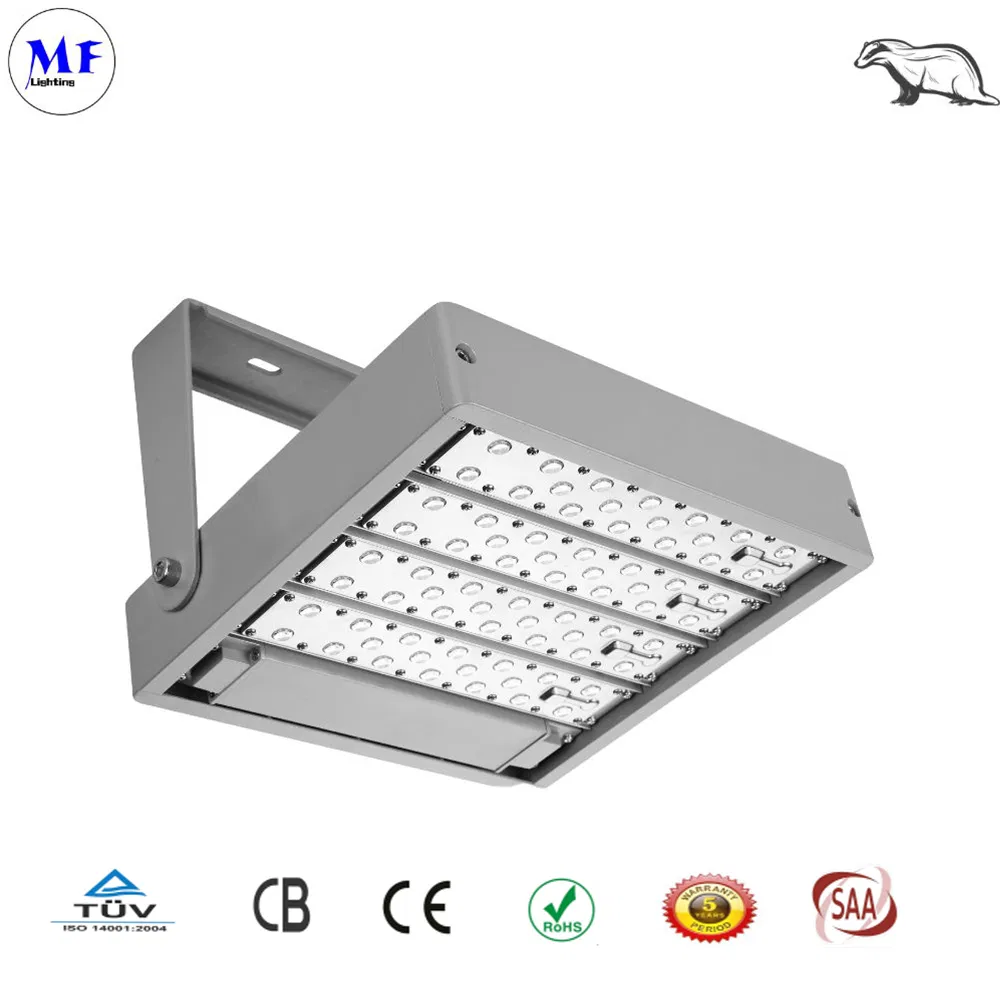 120W Dimerização de Luz de Projetor de Alta Potência 0-10V RGB Industrial IP67 Luz de Inundação LED para Exterior Luz de Inundação LED para Túnel Porto Marítimo Estádio e Iluminação Externa