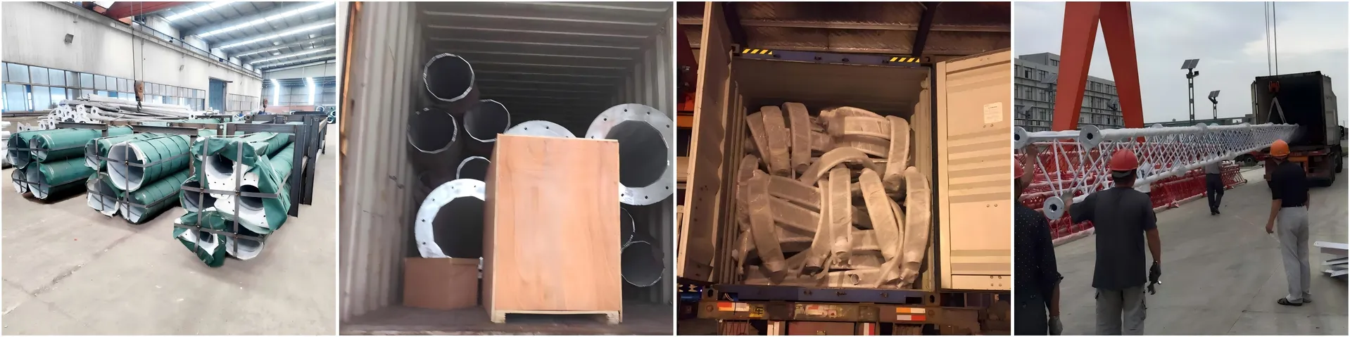 Postes embalados para transporte internacional