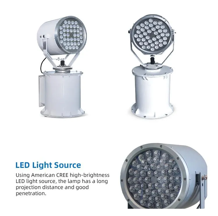 Lanterna de Busca Marinha à Prova d'Água em Aço Inoxidável com LED