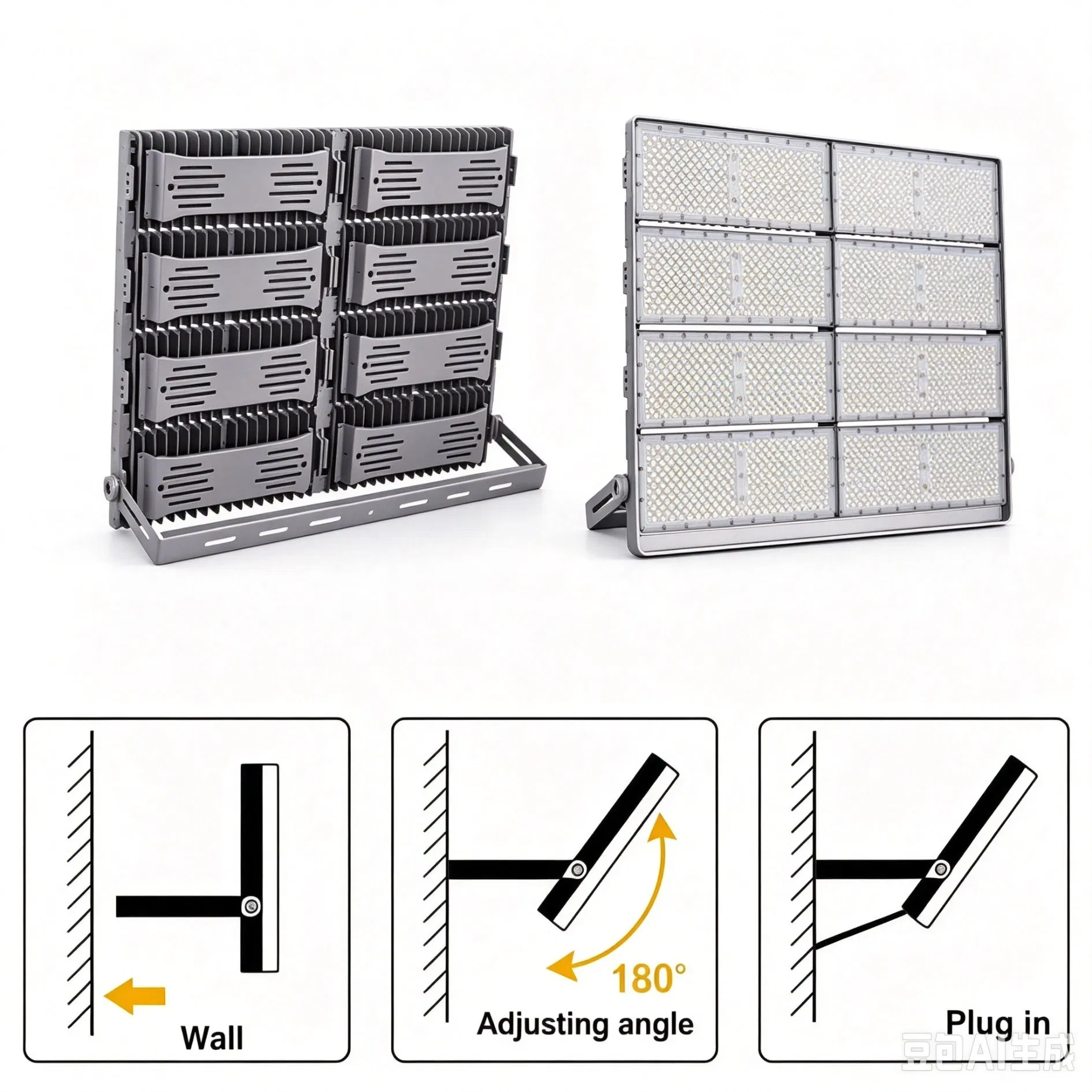 Estádio LED 100W 120W 200W 240W 300W 360W 400W 480W 600W 720W 800W 960W Iluminação Externa Luz de Inundação Lâmpada de Futebol