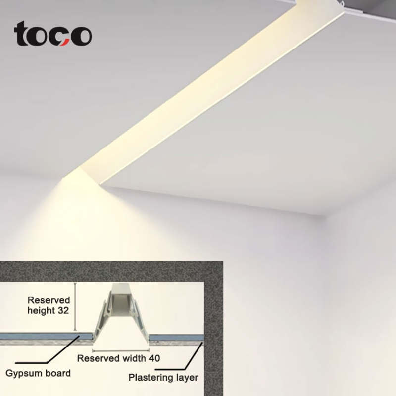 Decoração de Iluminação Arquitetônica Teto Gesso Extrusão Alumínio Perfil LED