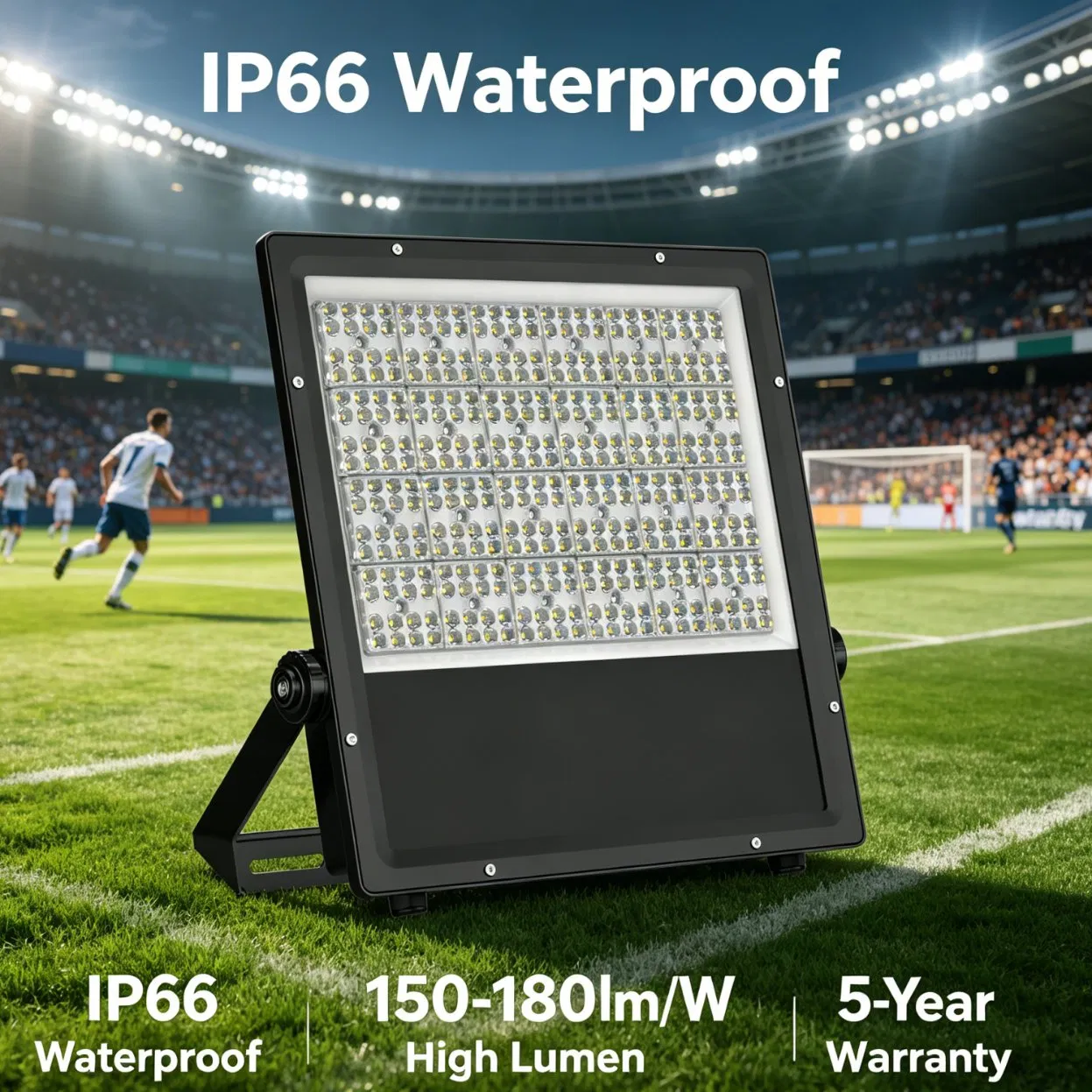 IP66 Projetor LED de Inundação Externo 6kv 5 Anos de Garantia 50W-300W CE RoHS para Área Externa Estádio Fábrica Edifício Fachada Iluminação Industrial Esportiva