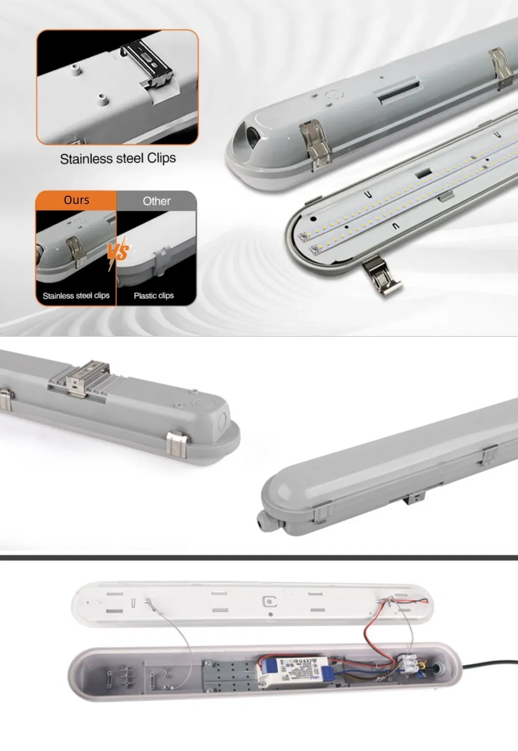 Fotos Detalhadas Luz LED Tri-Proof 3
