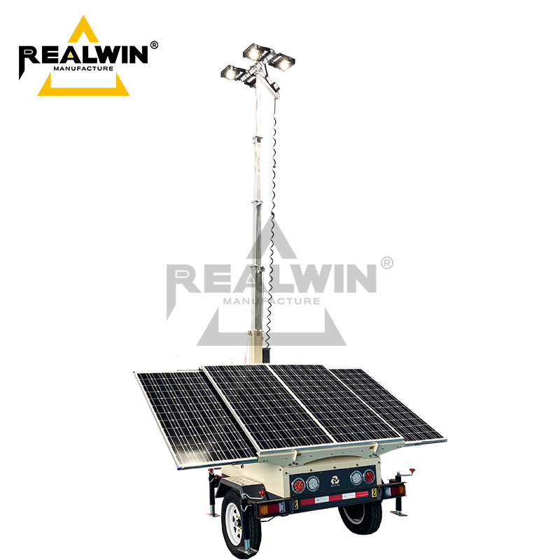4*100W Torre Solar LED Hidráulica de Levantamento à Prova de Explosão para Iluminação de Campo de Petróleo