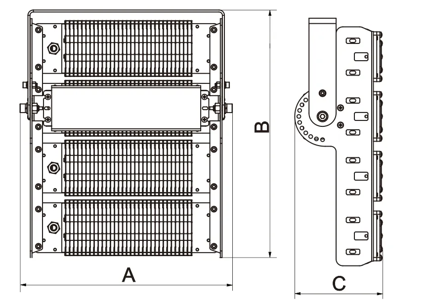 Iluminação Externa Ajustável Lente PMMA 100W Holofote LED IP65 Luzes de Túnel LED