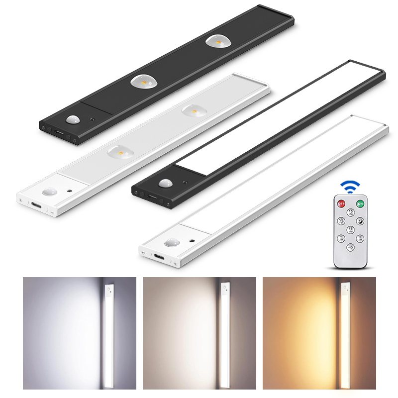 Iluminação Magnética de Armário USB Recarregável para Cozinha Lâmpada de Closet com Dimerização Sensor de Movimento Luz Noturna LED para Abaixo do Armário