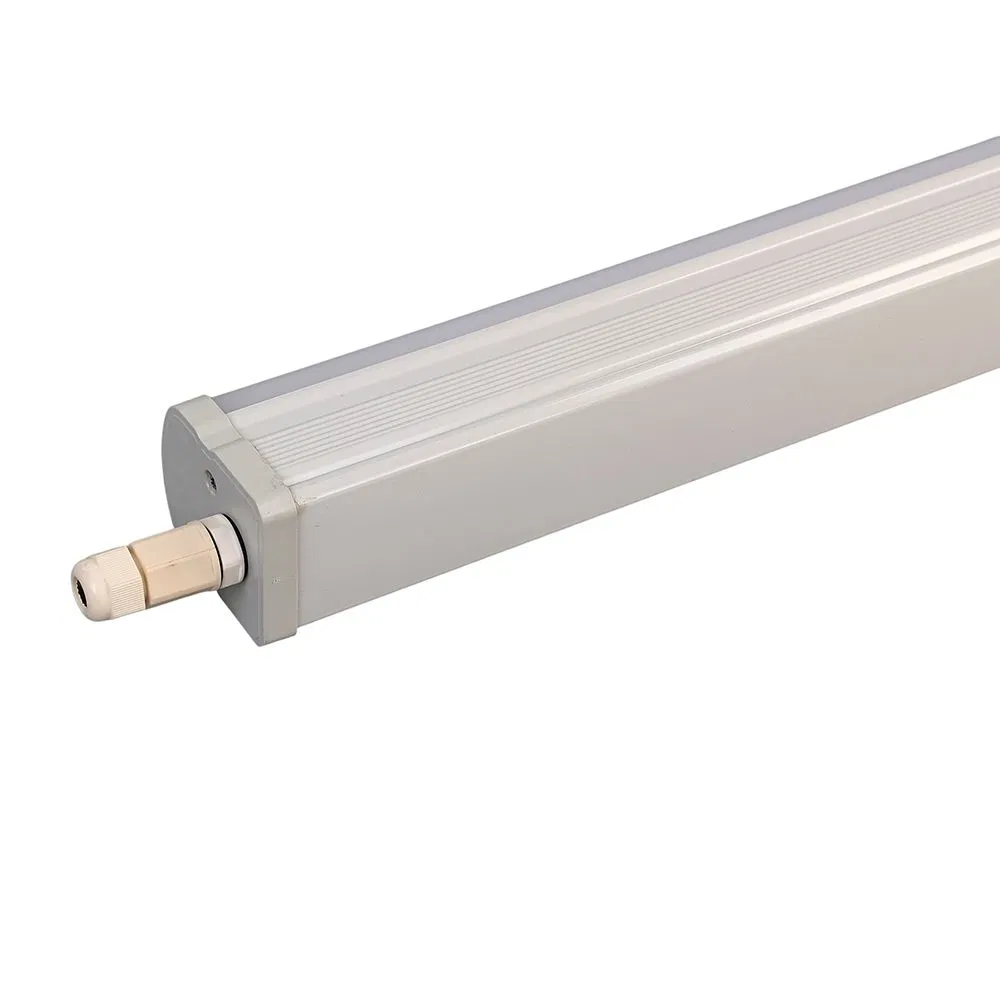Luz LED Tri-Proof Linkável IP65 Fixture de Tubo LED à Prova d'Água para Iluminação Interna e Externa