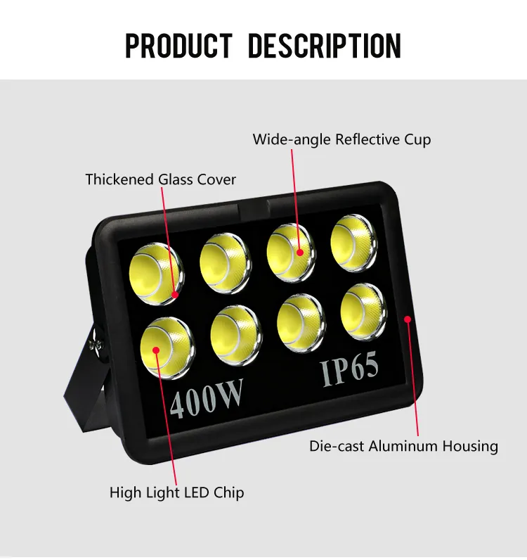 Lanterna de Inundação LED à Prova de Explosão de Alta Tensão 30W 40W 60W 80W Iluminação de Holofote para Exterior