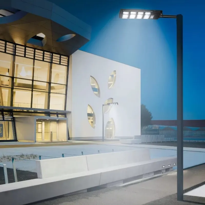 50000 Lâmpada Solar de Rua LED com Sensor de Movimento, Luz de Inundação de Segurança, Iluminação Comercial para Exteriores com Vida Útil de Horas