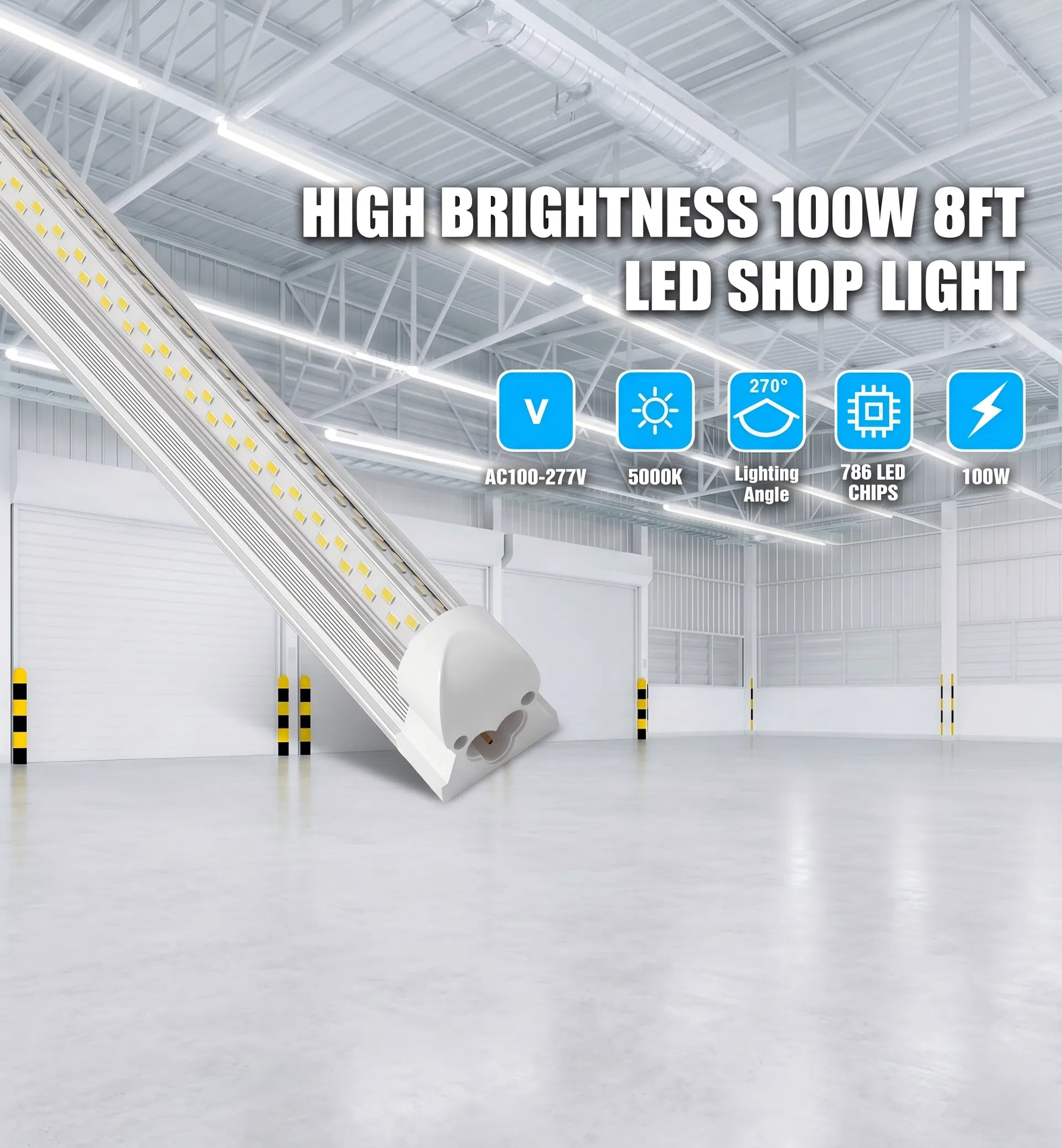 Luz de Tubo LED Integrada em Forma de V T8 1