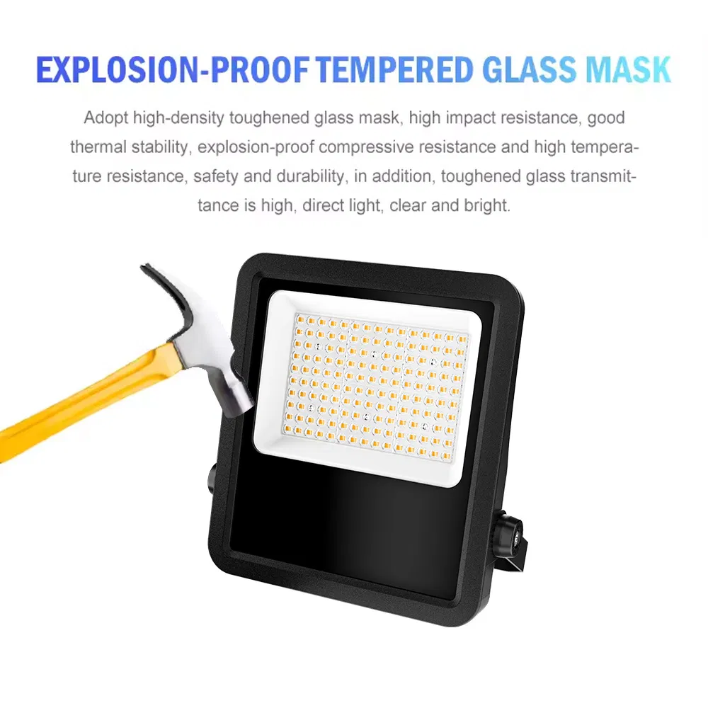 300W Habitação de Alumínio Industrial ao Ar Livre RGB à Prova d'Água IP66 Luz LED de Inundação
