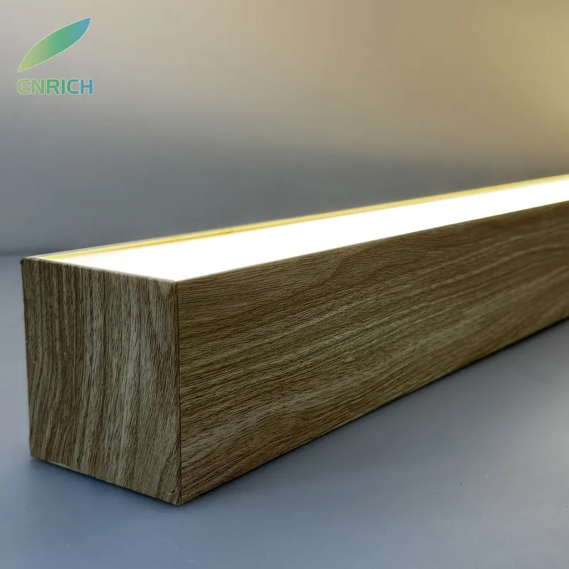 Acabamento em Madeira Arquitetônica Perfil de Alumínio Iluminação Linear LED Branco Ajustável RGBW Dali Casambi