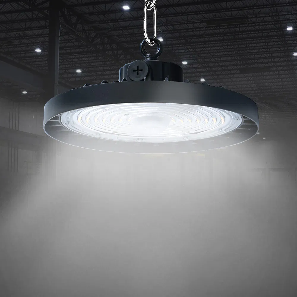 Iluminação Industrial Interna 80W 120W 150W 190W 250W IP65 Luz LED de Alta Baía UFO à Prova de Explosão com Sensor Linear para Armazém