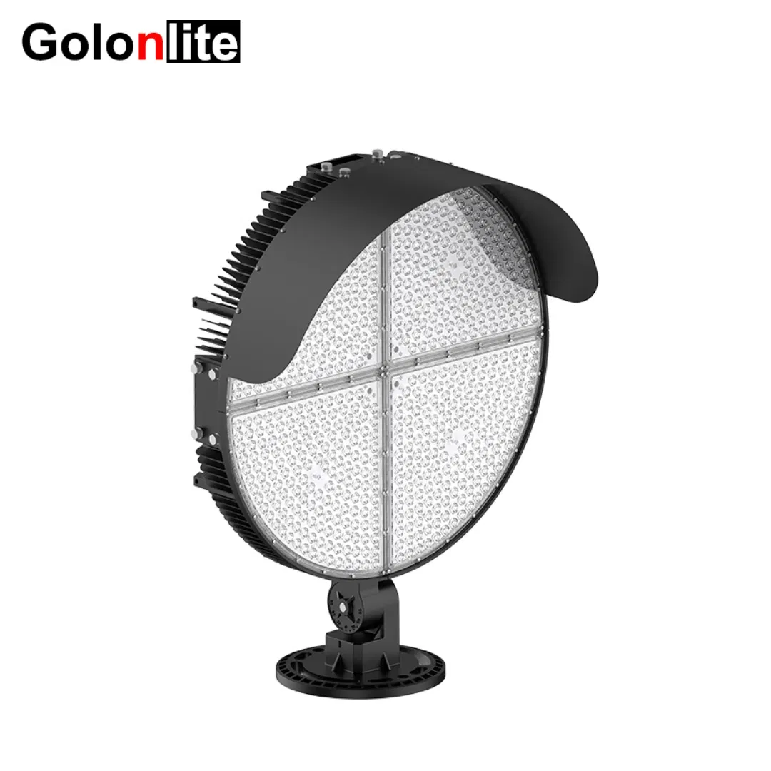 Projetor de Holofote Refletor ao Ar Livre DMX 300W 400W 500W 600W 800W 1000W 1200W 1500W 1600W Iluminação de Campo de Futebol Estádio Luz de Inundação LED Redonda de Alto Mastro