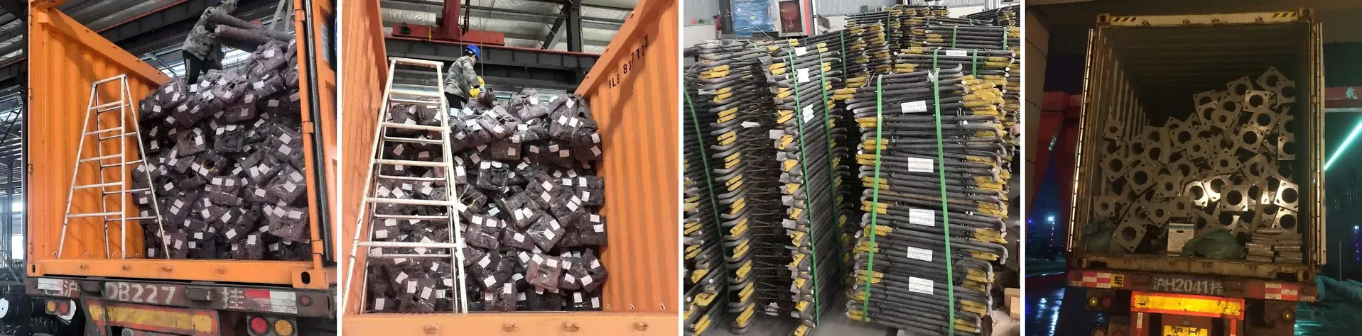 Carregamento e exportação de postes industriais