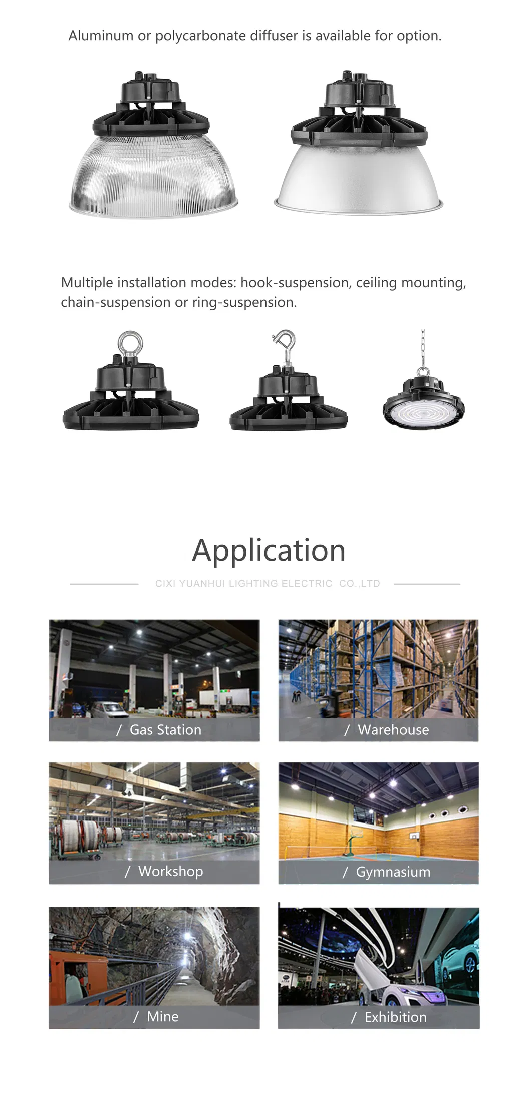 Iluminação Industrial de UFO LED Luz de Alta Baía para Fábrica Armazém Mina