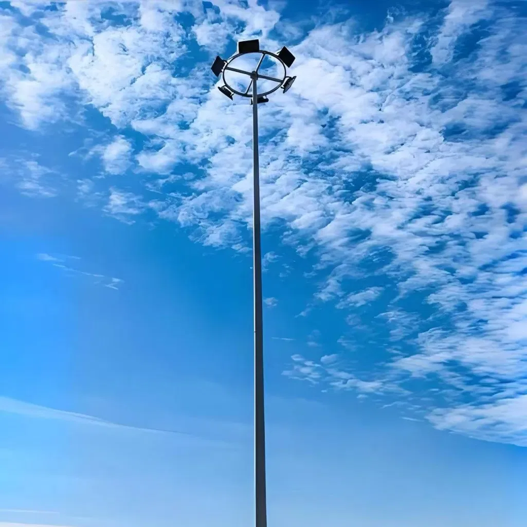 Lâmpada de Alta Mast LED à Prova d'Água para Exterior, Poste de Alta Mast Galvanizado por Imersão a Quente para Iluminação de Rodovias e Estádios