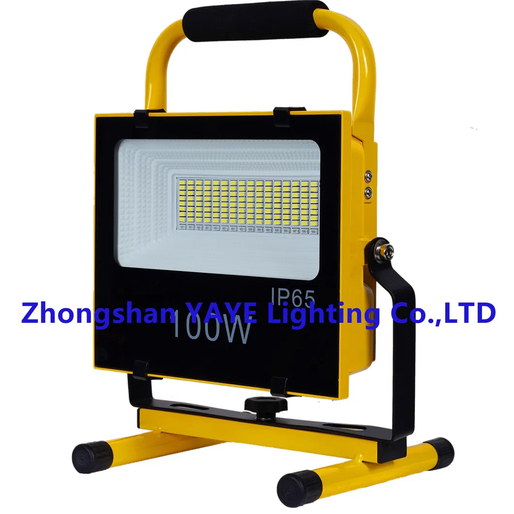 Fabricante de Fábrica Solar 100W/200W/300W Luz de Inundação LED Portátil Recarregável de Emergência