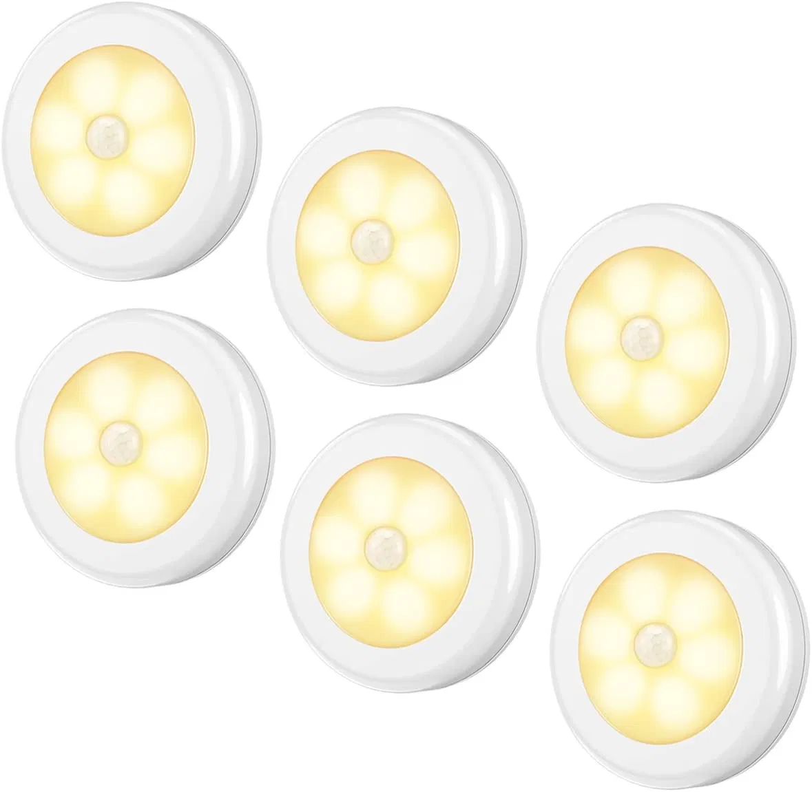 Luz Redonda com Sensor de Movimento LED para Escadas Iluminação Inteligente para Armário Quarto Sala de Estar