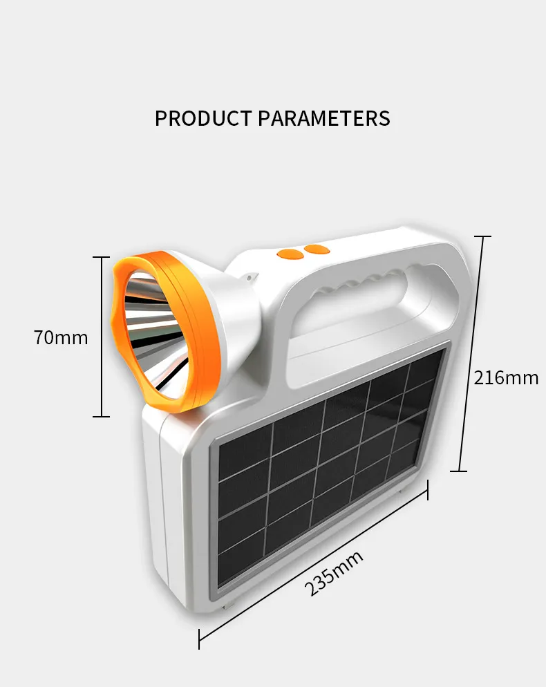 Luz forte solar portátil lâmpada de carregamento LED