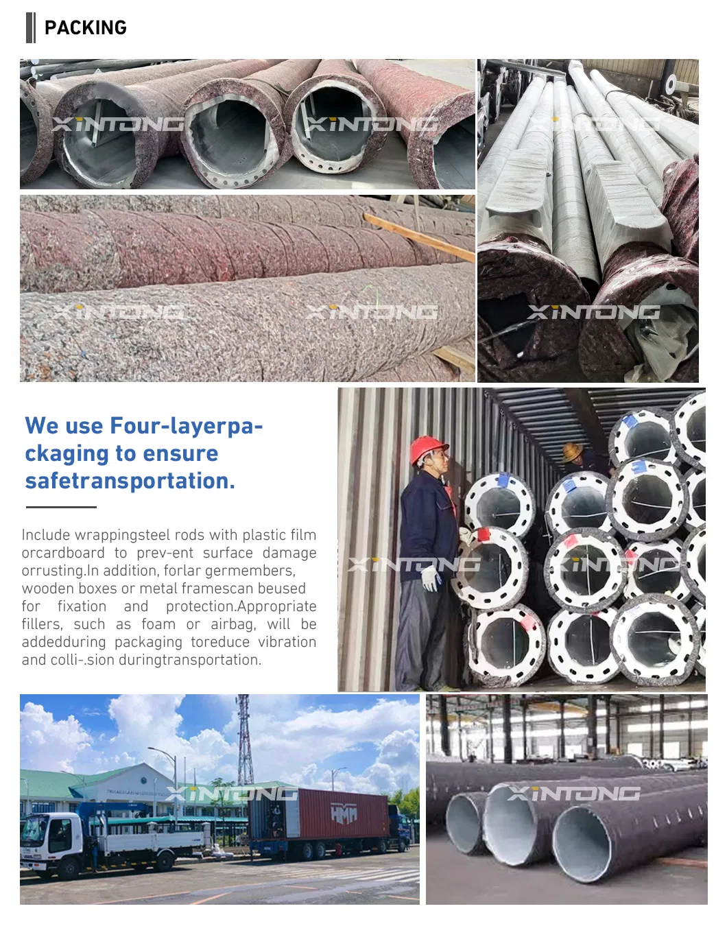 1200W 300W 400W Poste de Iluminação de Alta Mastagem LED de Túnel à Prova d'Água Galvanizado Octogonal para Exterior