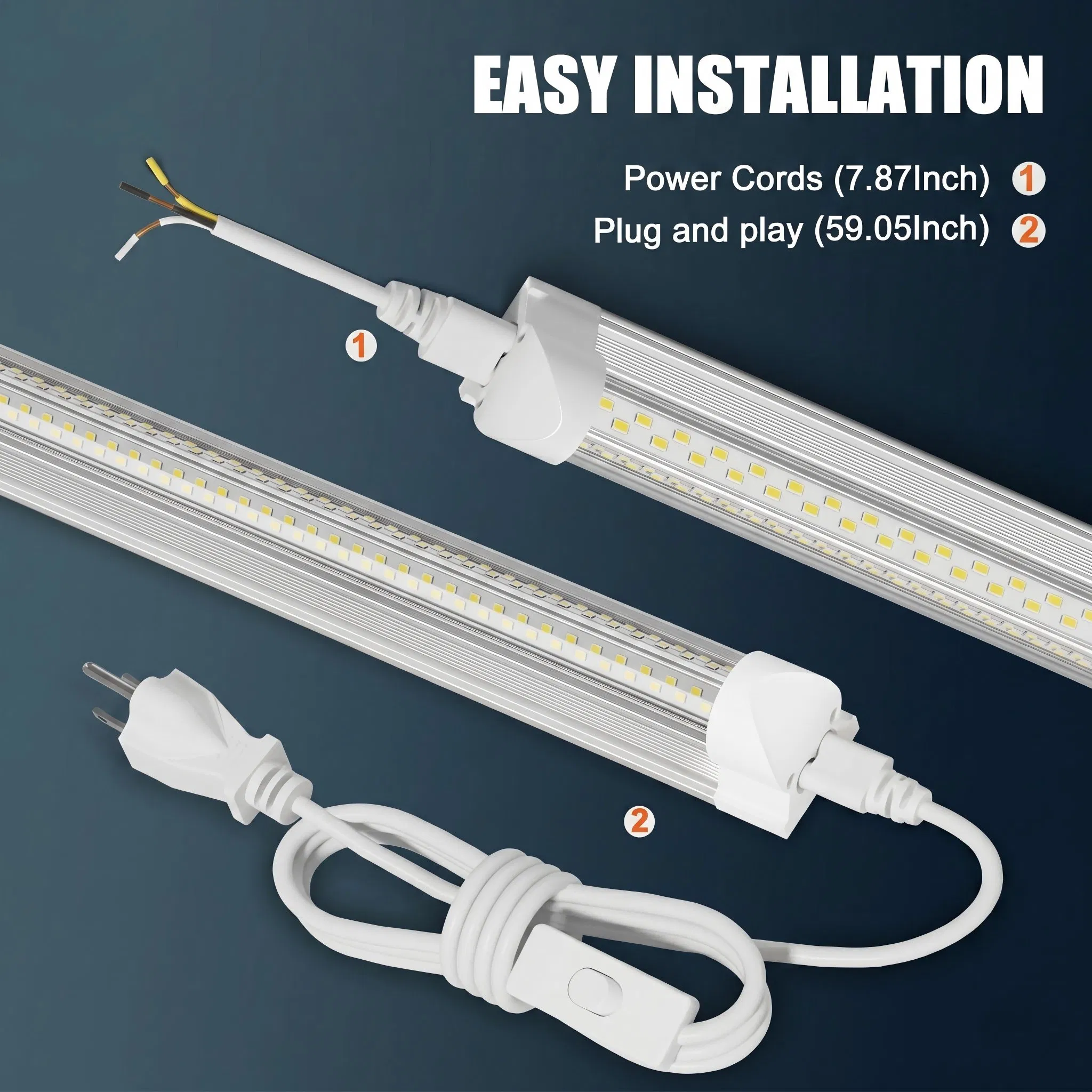 Super Brilhante 50W 100W 4FT 8FT Luz de Tubo LED Integrada em Forma de V T8 Iluminação para Loja Luz LED para Garagem Armazém Oficina