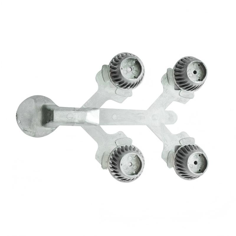Refletor LED usinado com precisão CNC, dissipador de calor de alta densidade com aletas, copo de dissipador de calor