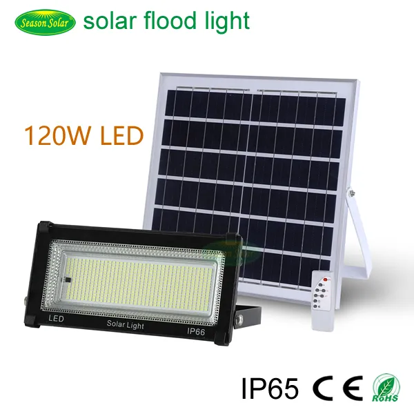 Luz de Inundação Solar ao Ar Livre em Alumínio Fundido, Sistema de Energia Solar Inteligente com LED, Luz de Inundação Solar