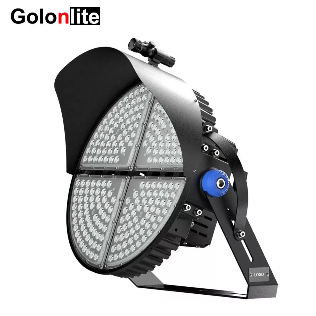 Projetor de Holofote Refletor ao Ar Livre DMX 300W 400W 500W 600W 800W 1000W 1200W 1500W 1600W Iluminação de Campo de Futebol Estádio Luz de Inundação LED Redonda de Alto Mastro