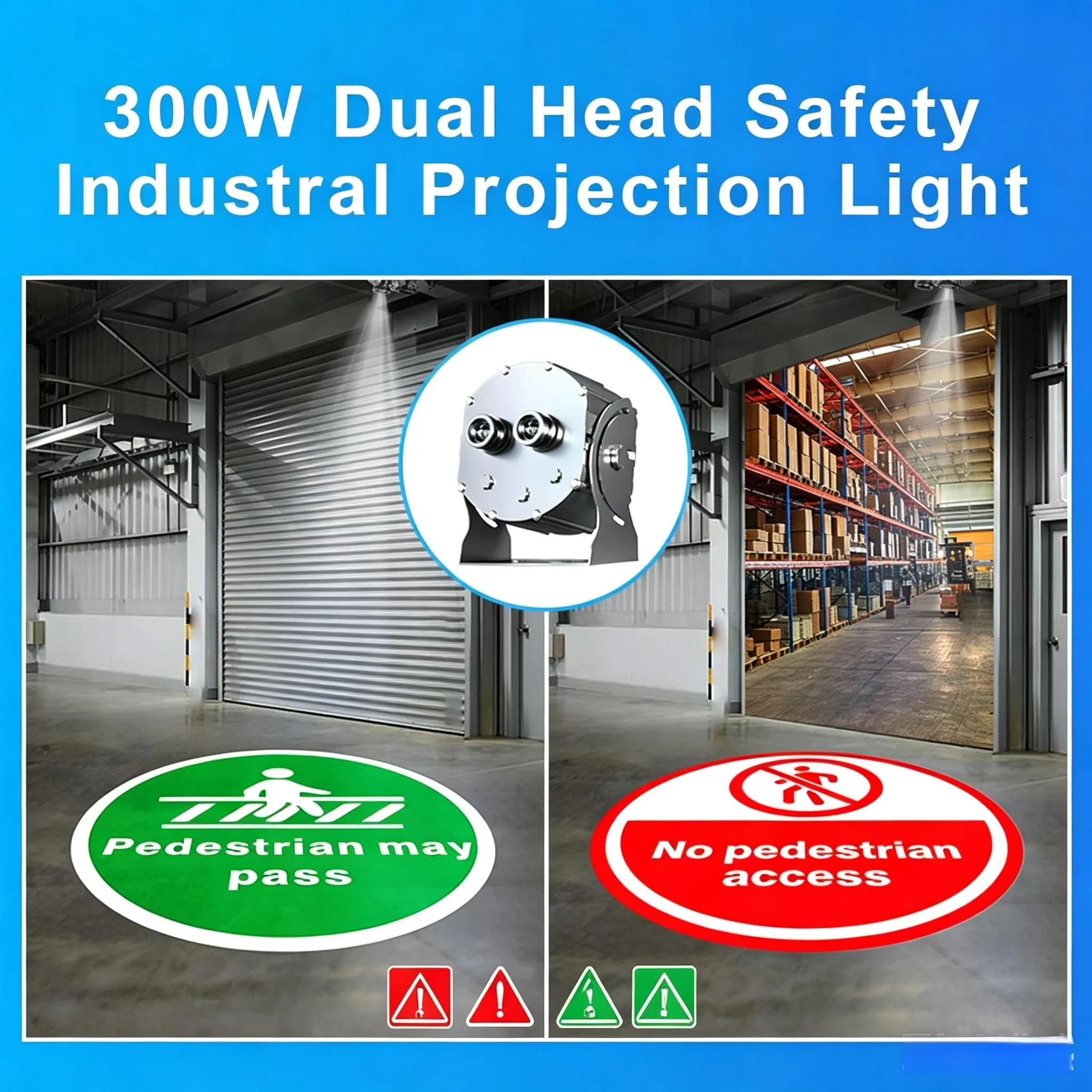 Luz Projetora LED de Dupla Cabeça para Iluminação Industrial Design em Alumínio