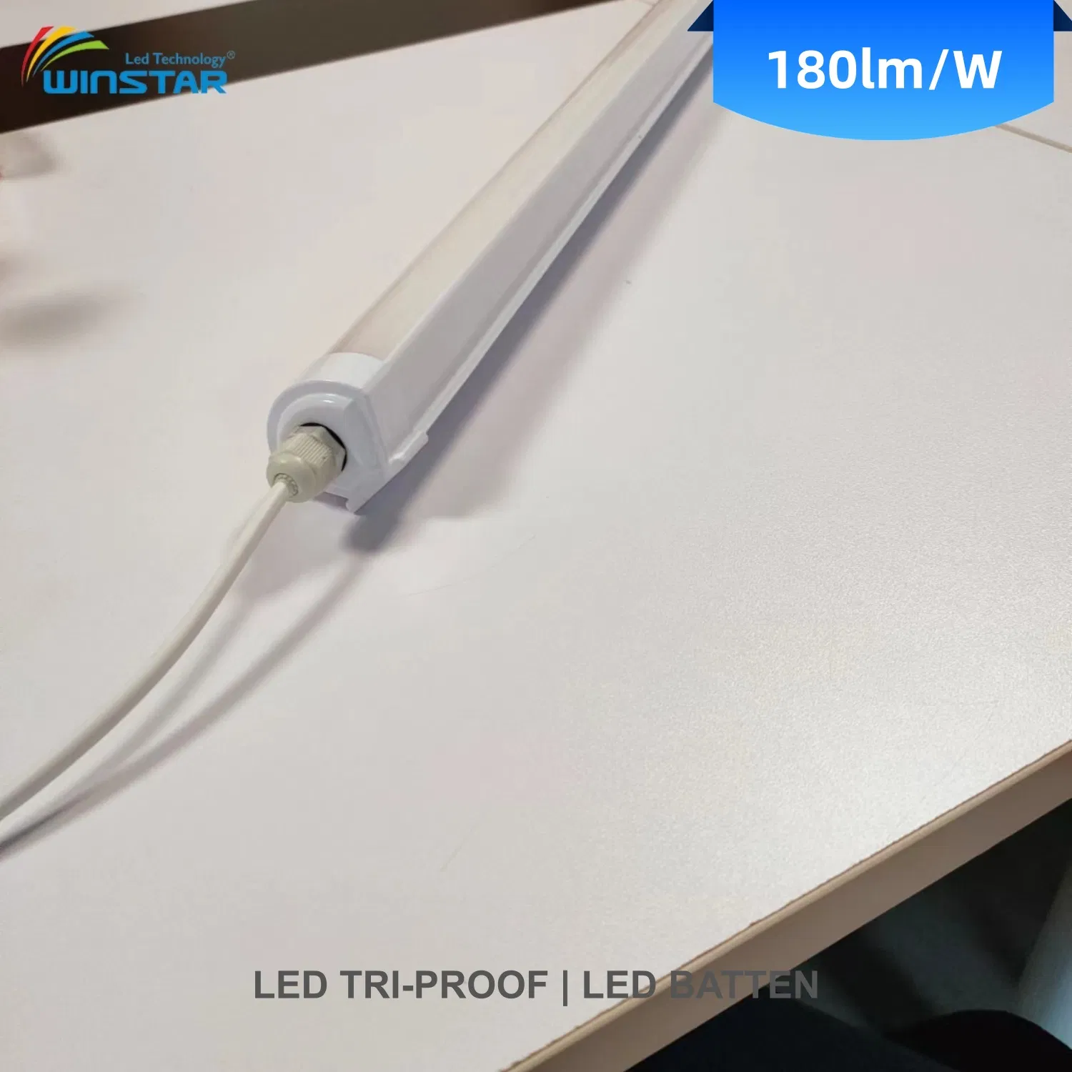 Luminária LED Tri-Proof 36W 5400lm IP65 à prova de poeira, lâmpada linear certificada CE para canteiro de obras, oficina e iluminação industrial temporária