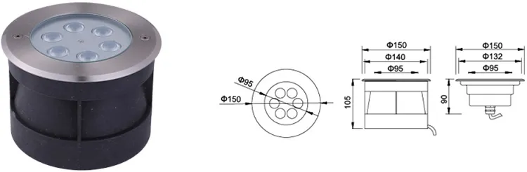 12V 220V Luz LED subaquática embutida à prova d'água IP68 Iluminação de deck luz externa para paisagismo de jardim