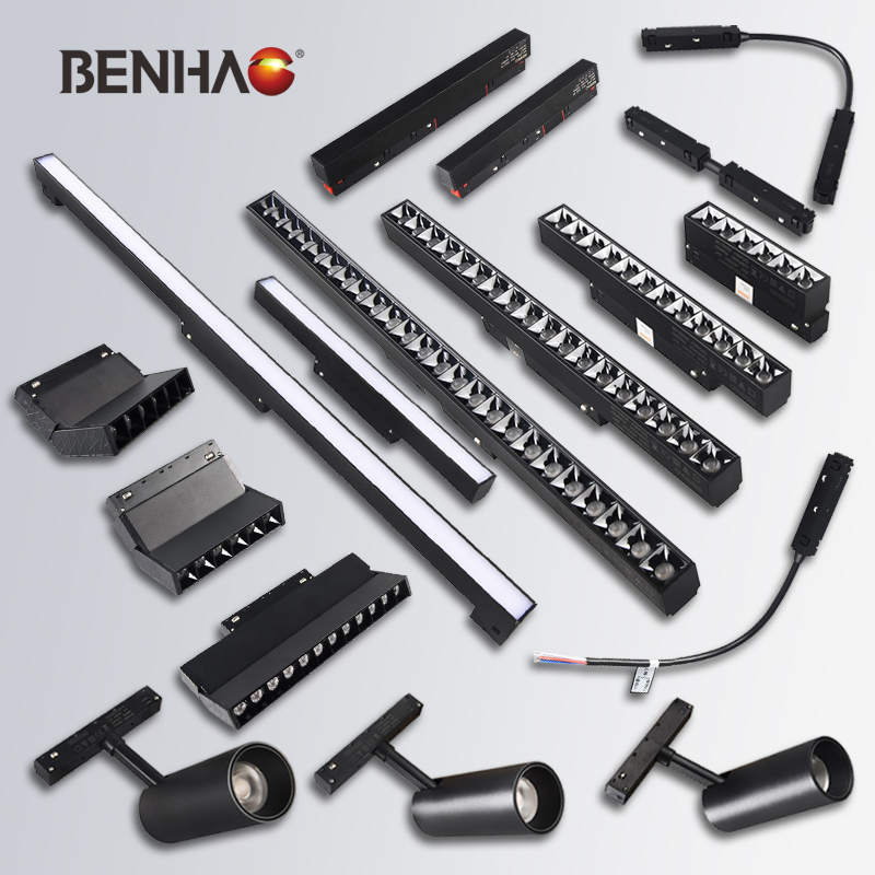 V8 Série AC48V Luz LED Magnética Dimerizável para Interior, Iluminação Linear de Teto, Flood Ultra Fino, Rail Zigbee Dali DMX Tuya com Chips Osram