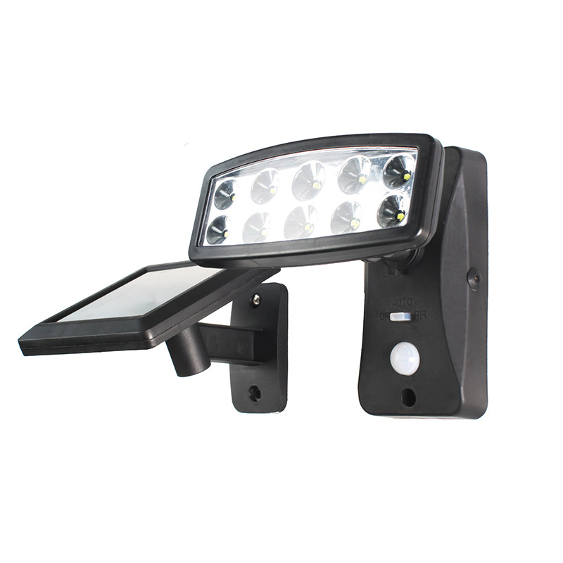 Lâmpada de Jardim à Prova d'Água 10 Luz Solar LED Iluminação Externa Inteligente Luz Solar de Inundação em ABS