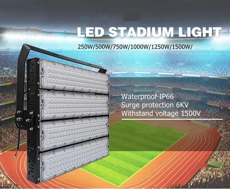 Iluminação de Estádio de Futebol LED Meanwell 160lm/W CRI>80 3000-6500K 1000W