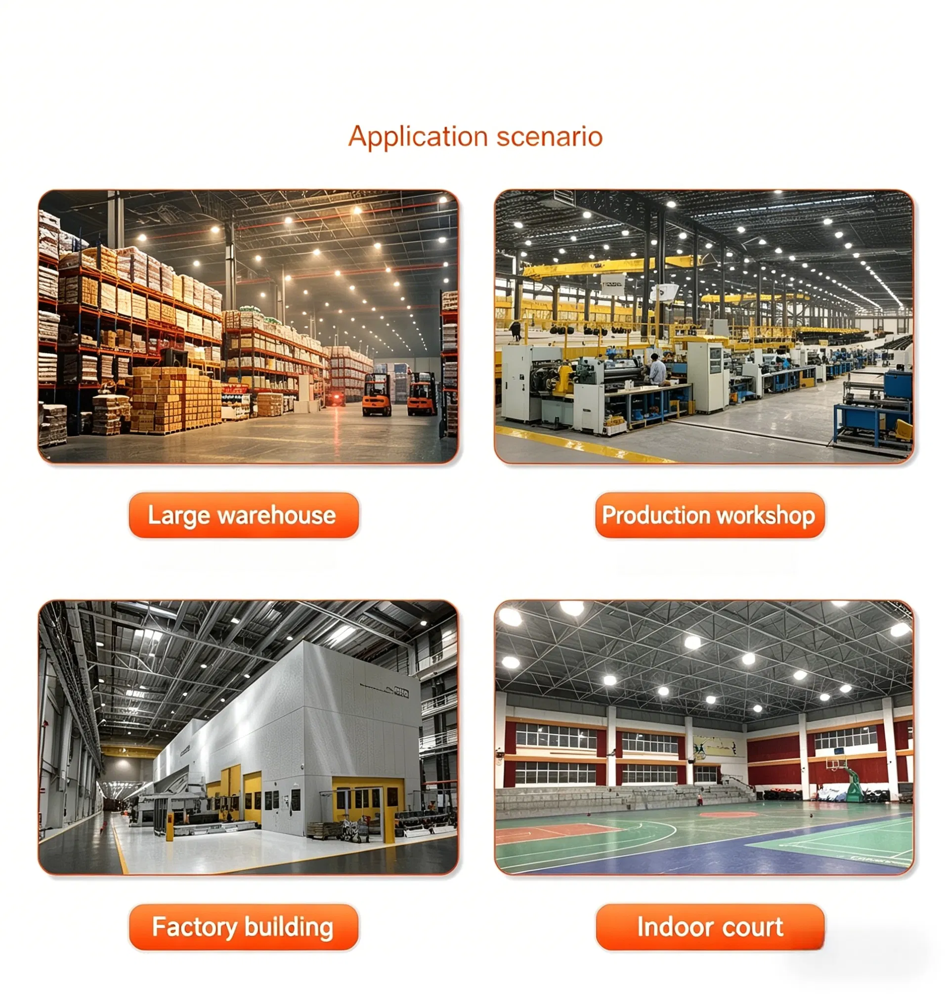 200W Luz de Teto LED com Sensor de Movimento para UFO, Fixture Resistente às Intempéries, Iluminação Eficiente para Armazém, Oficina, Sótão